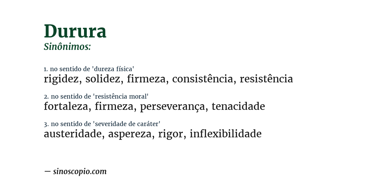 Sinônimo de durura