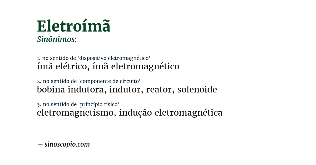 Sinônimo de eletroímã