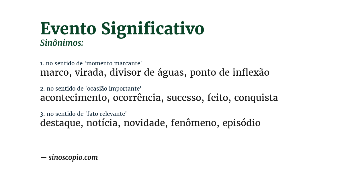 Sinônimo de evento significativo