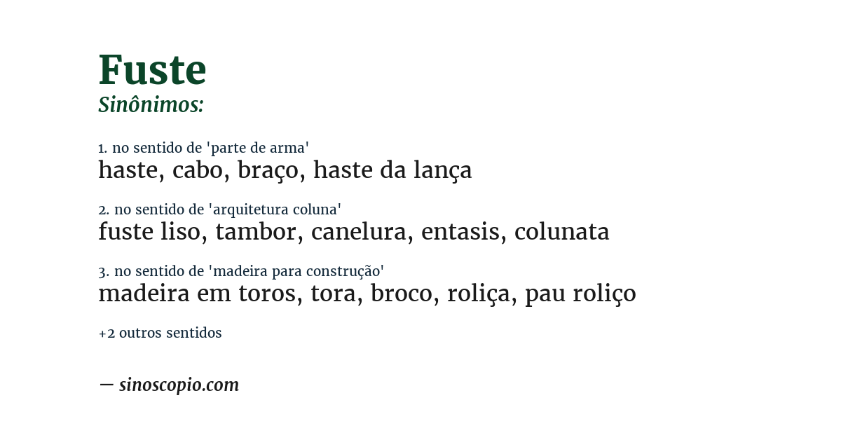 Sinônimo de fuste