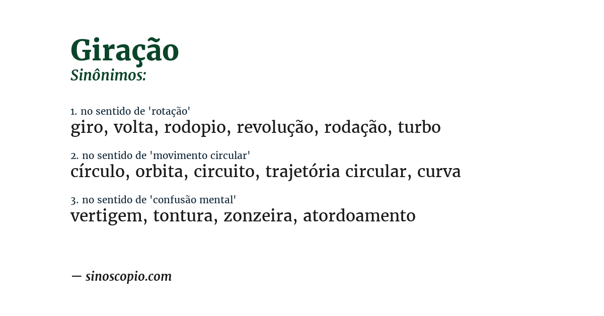 Sinônimo de giração