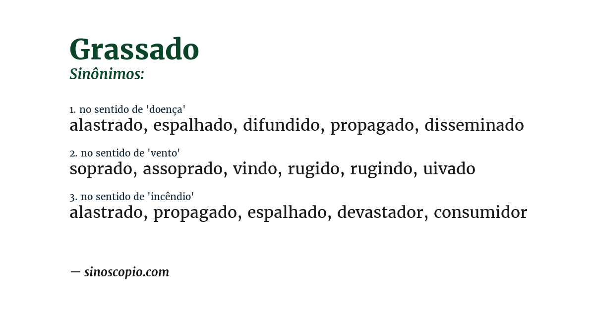 Sinônimo de grassado