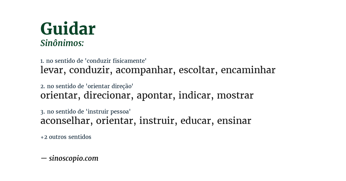 Sinônimo de guidar