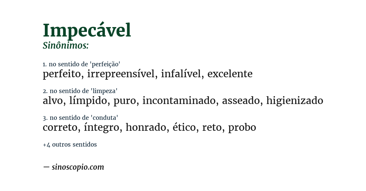 Sinônimo de impecável