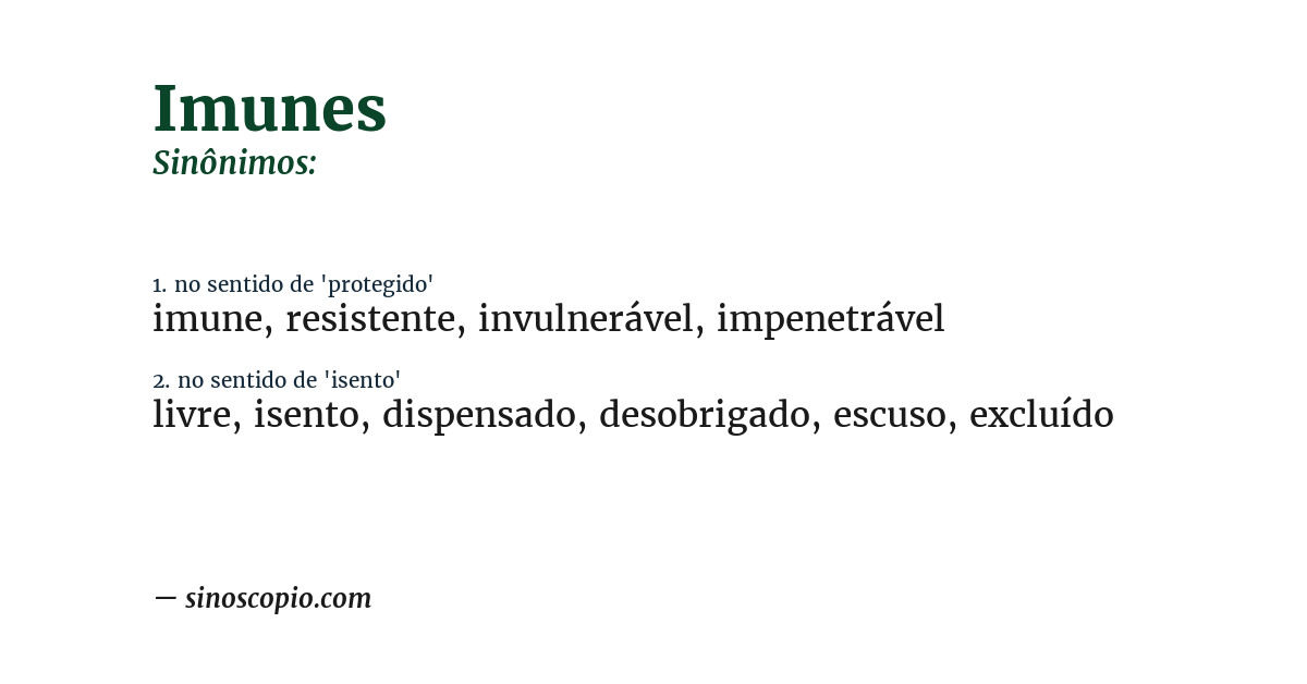 Sinônimo de imunes