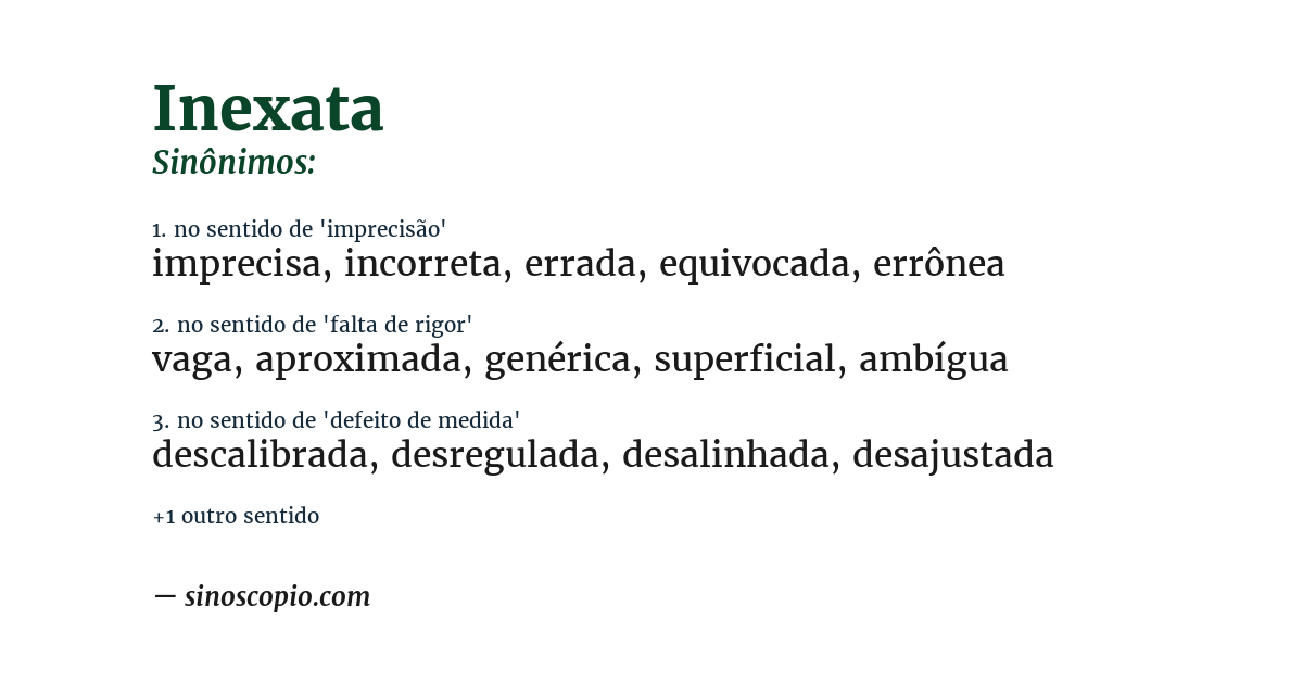Sinônimo de inexata