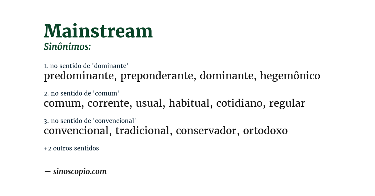 Sinônimo de mainstream