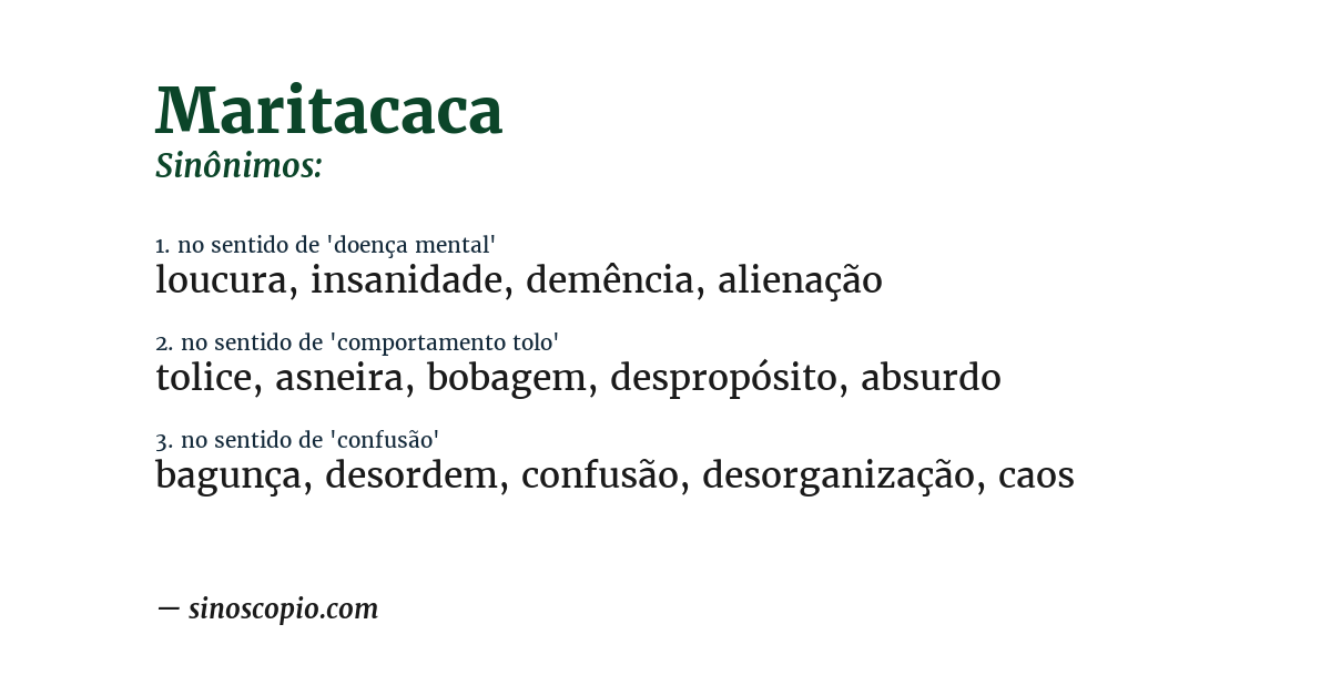 Sinônimo de maritacaca