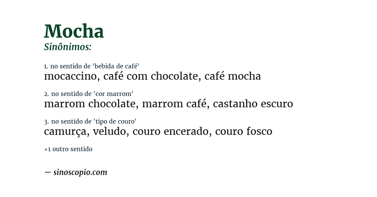 Sinônimo de mocha