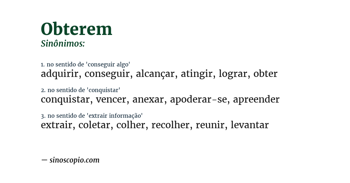 Sinônimo de obterem