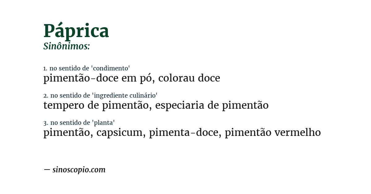Sinônimo de páprica