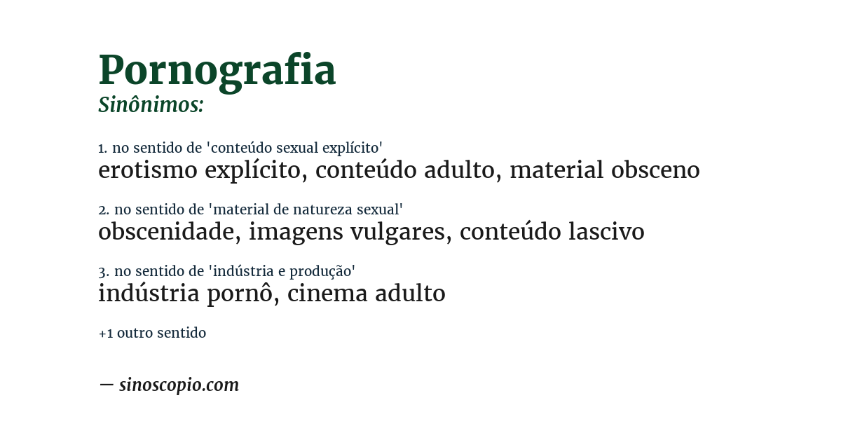 Sinônimo de pornografia