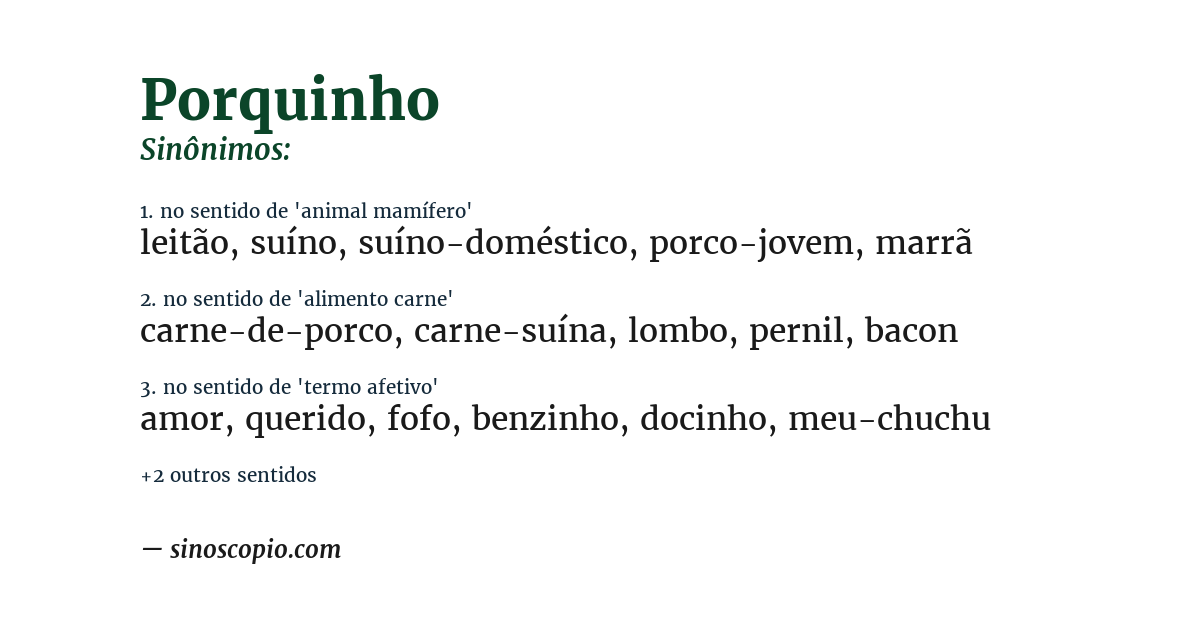 Sinônimo de porquinho