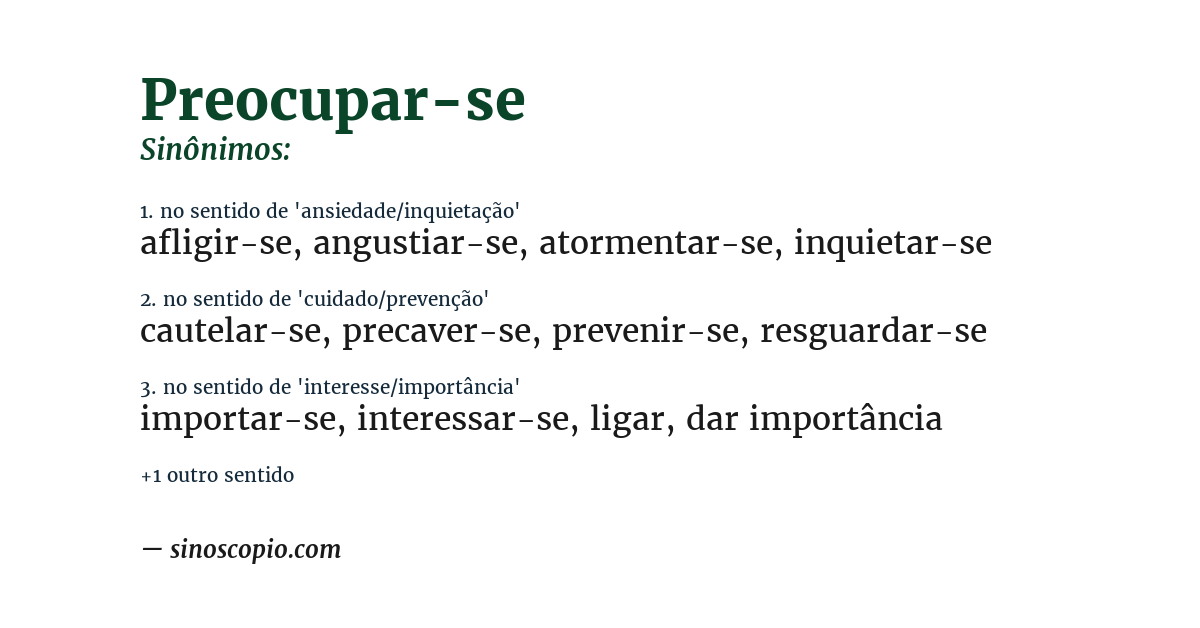Sinônimo de preocupar-se