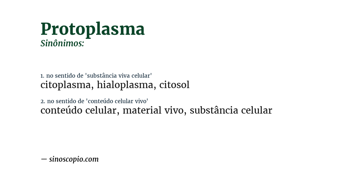 Sinônimo de protoplasma