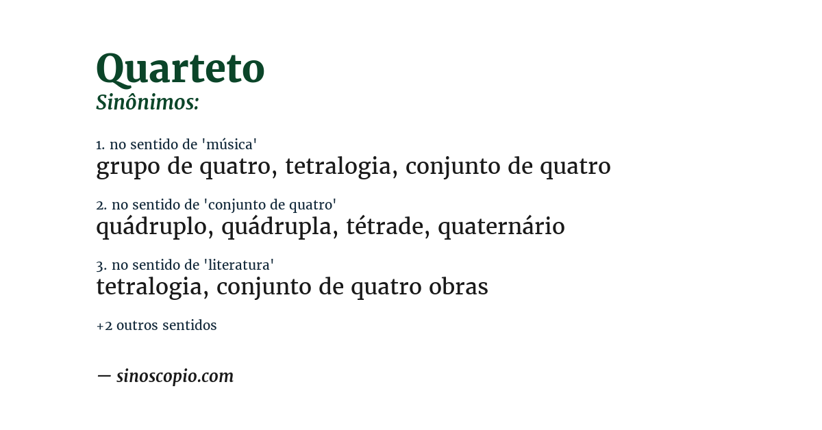 Sinônimo de quarteto