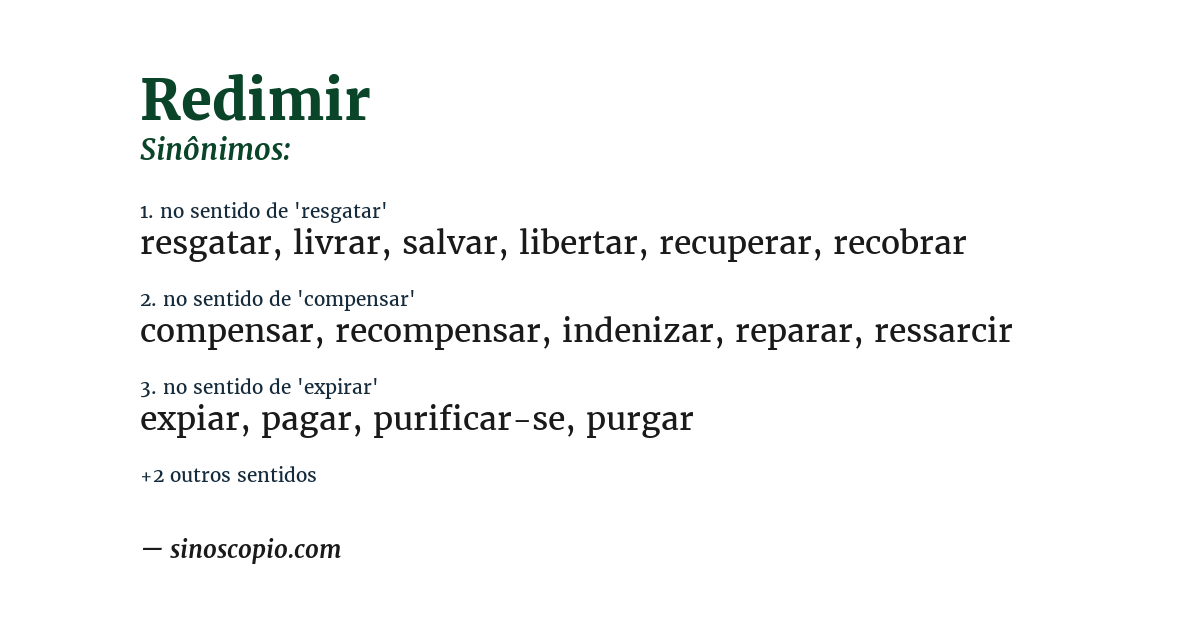 Sinônimo de redimir