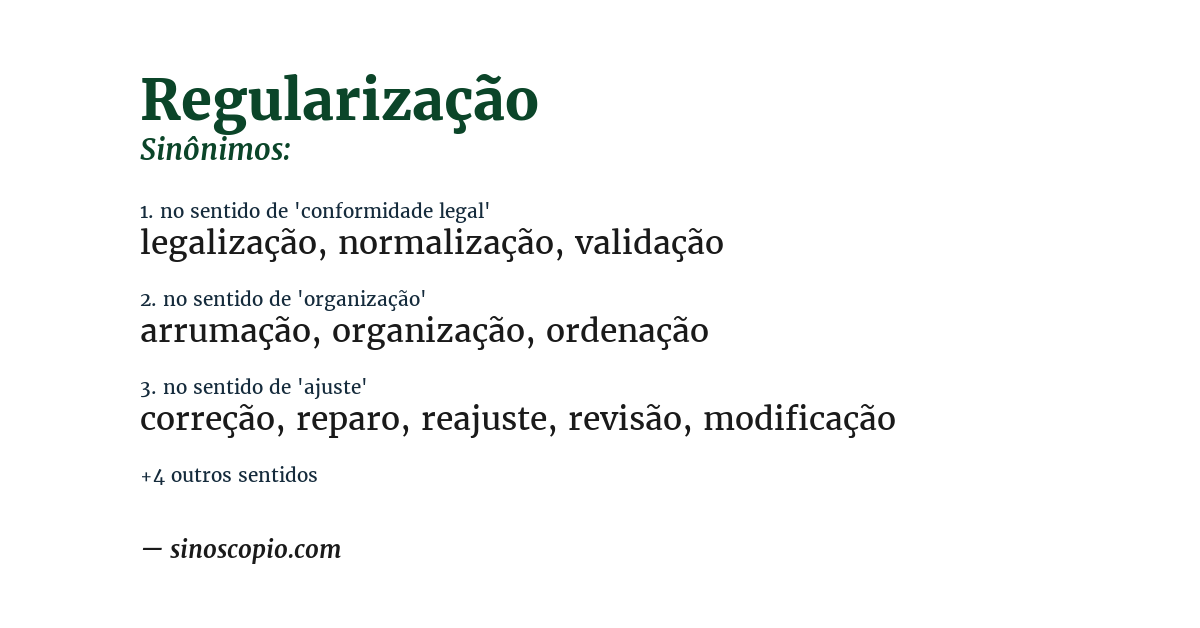 Sinônimo de regularização