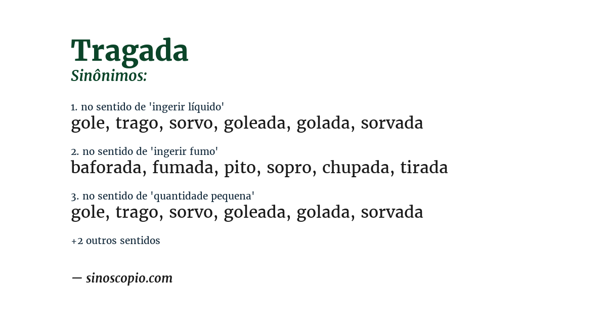 Sinônimo de tragada