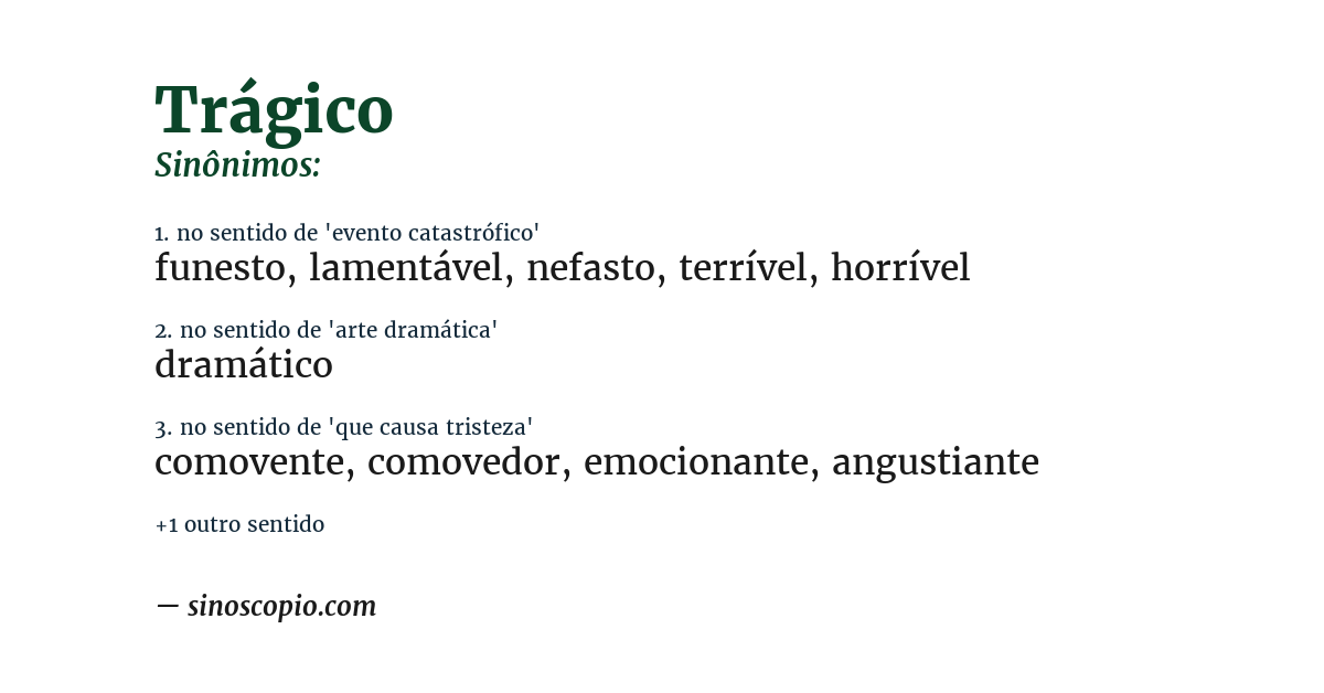 Sinônimo de trágico