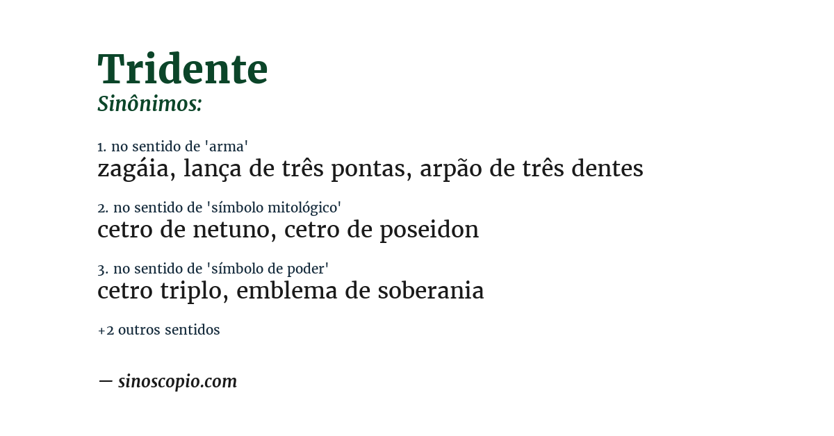 Sinônimo de tridente