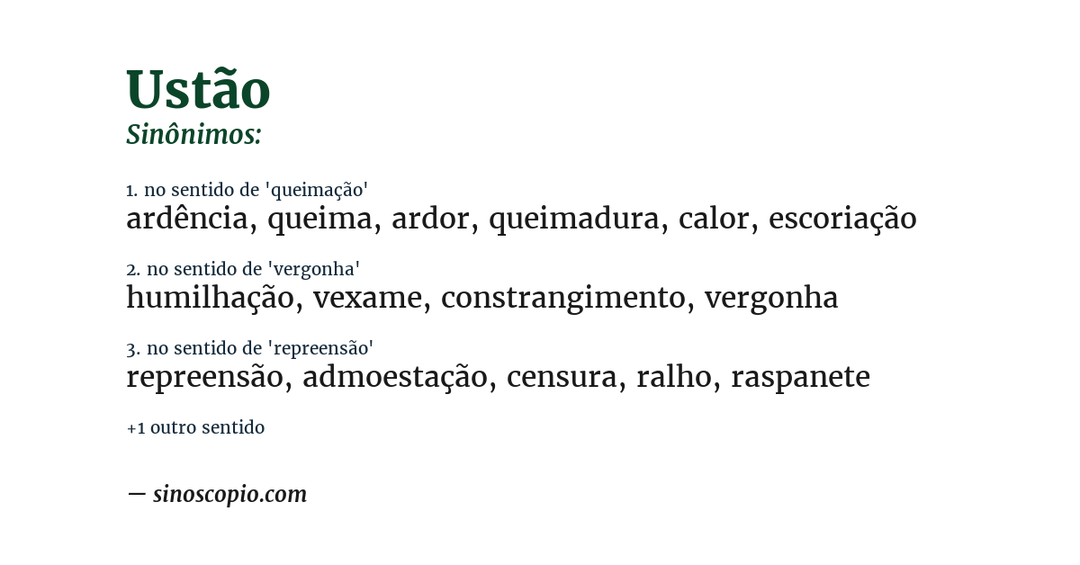 Sinônimo de ustão