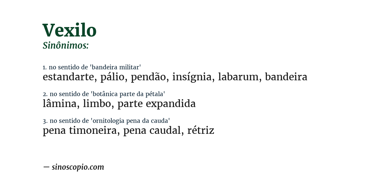 Sinônimo de vexilo