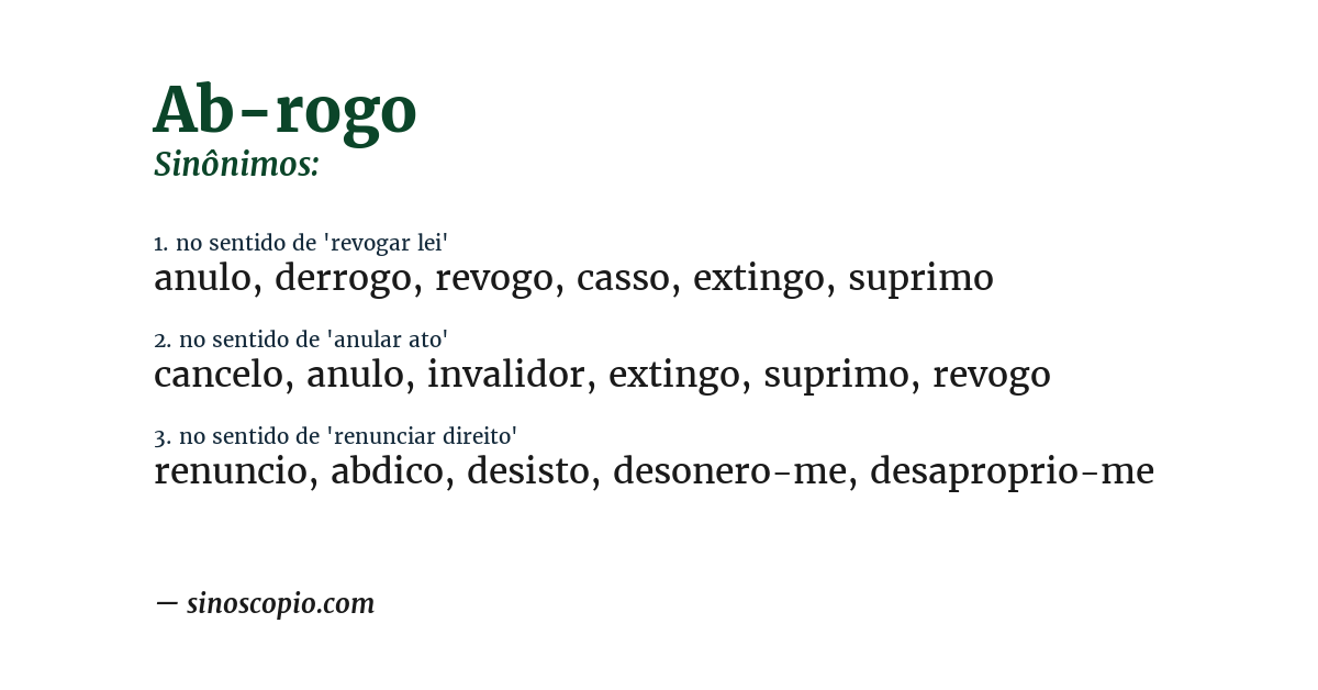 Sinônimo de ab-rogo