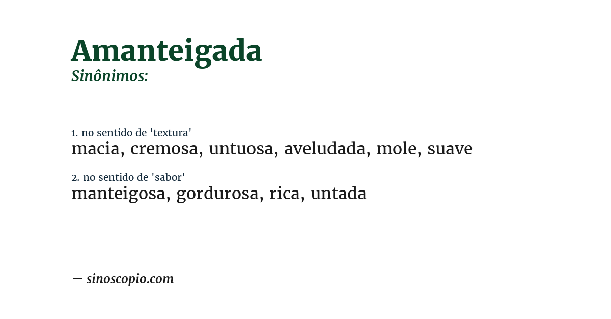 Sinônimo de amanteigada