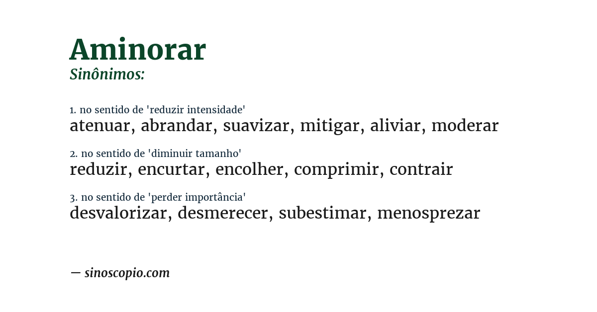 Sinônimo de aminorar