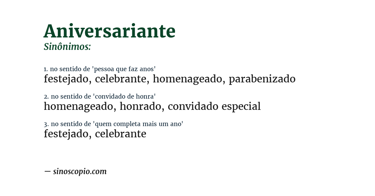 Sinônimo de aniversariante