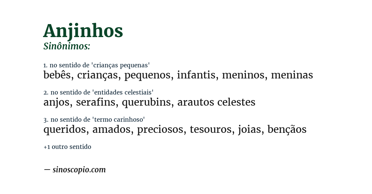 Sinônimo de anjinhos
