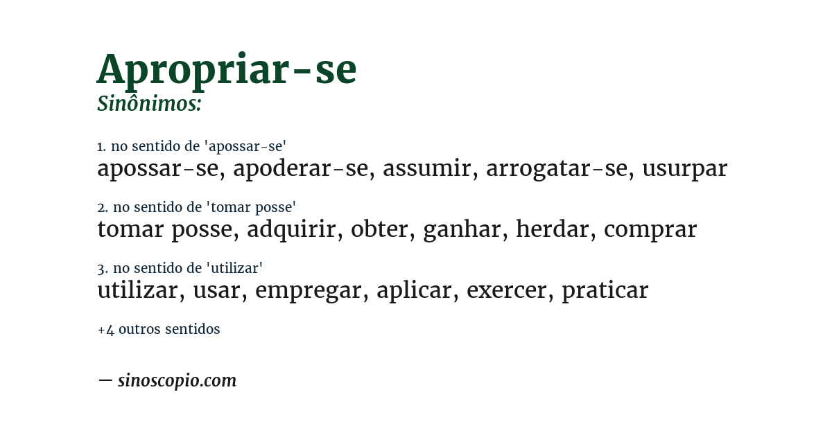 Sinônimo de apropriar-se