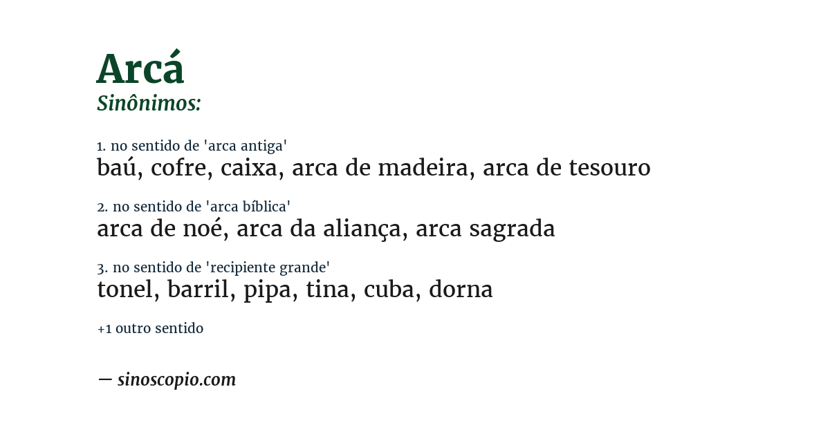 Sinônimo de arcá
