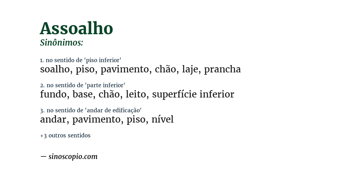 Sinônimo de assoalho