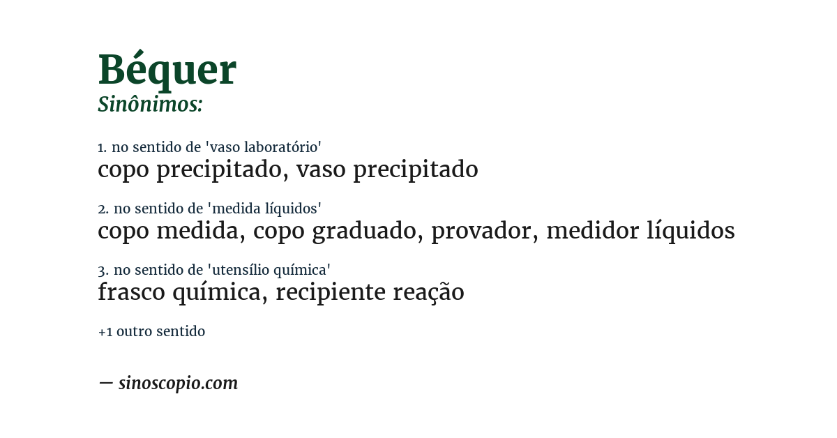 Sinônimo de béquer