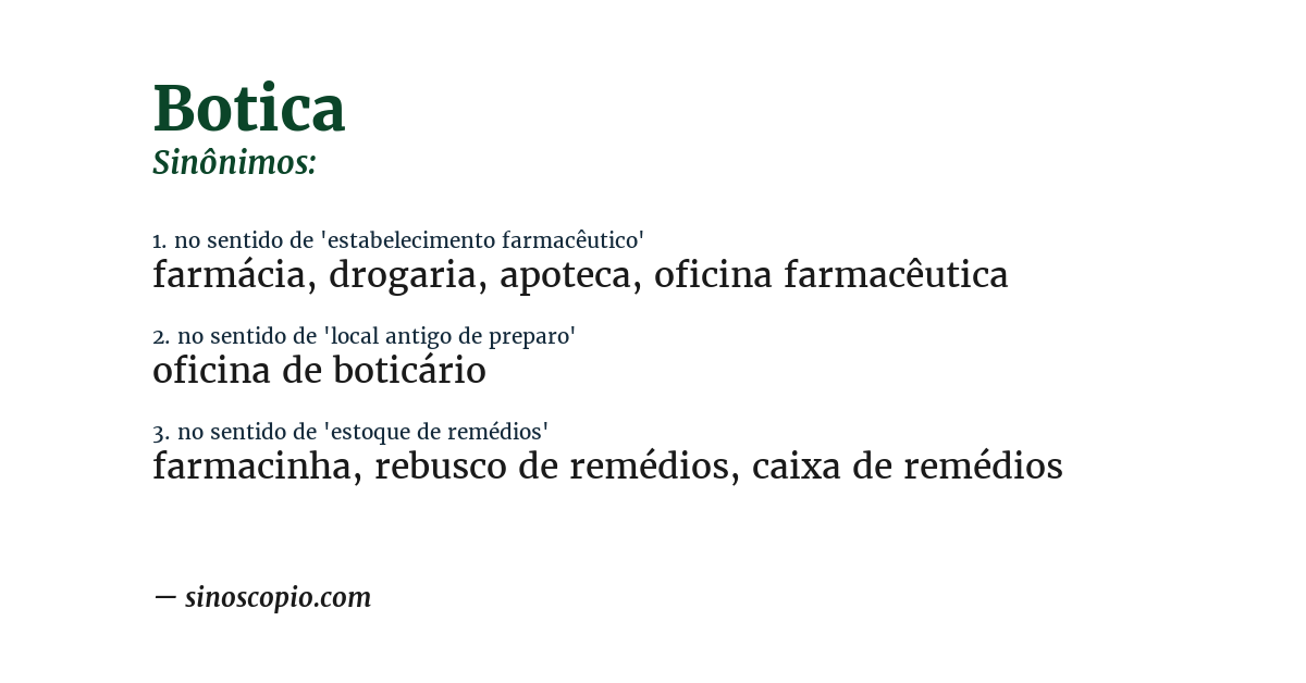 Sinônimo de botica