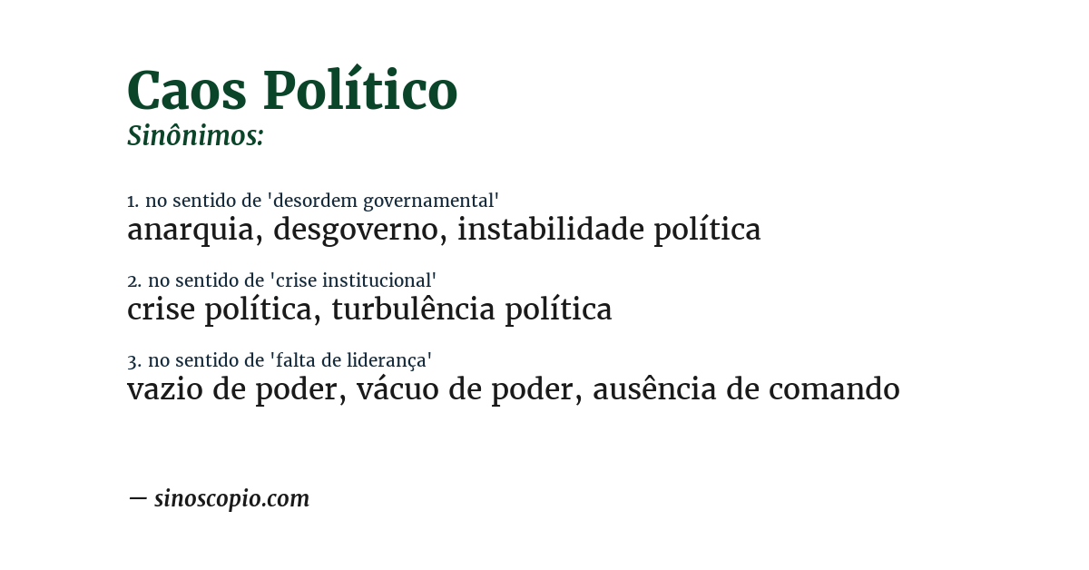 Sinônimo de caos político