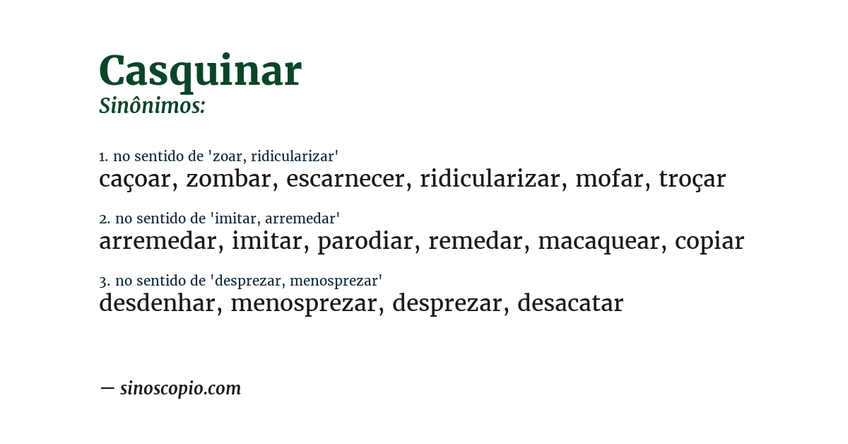 Sinônimo de casquinar