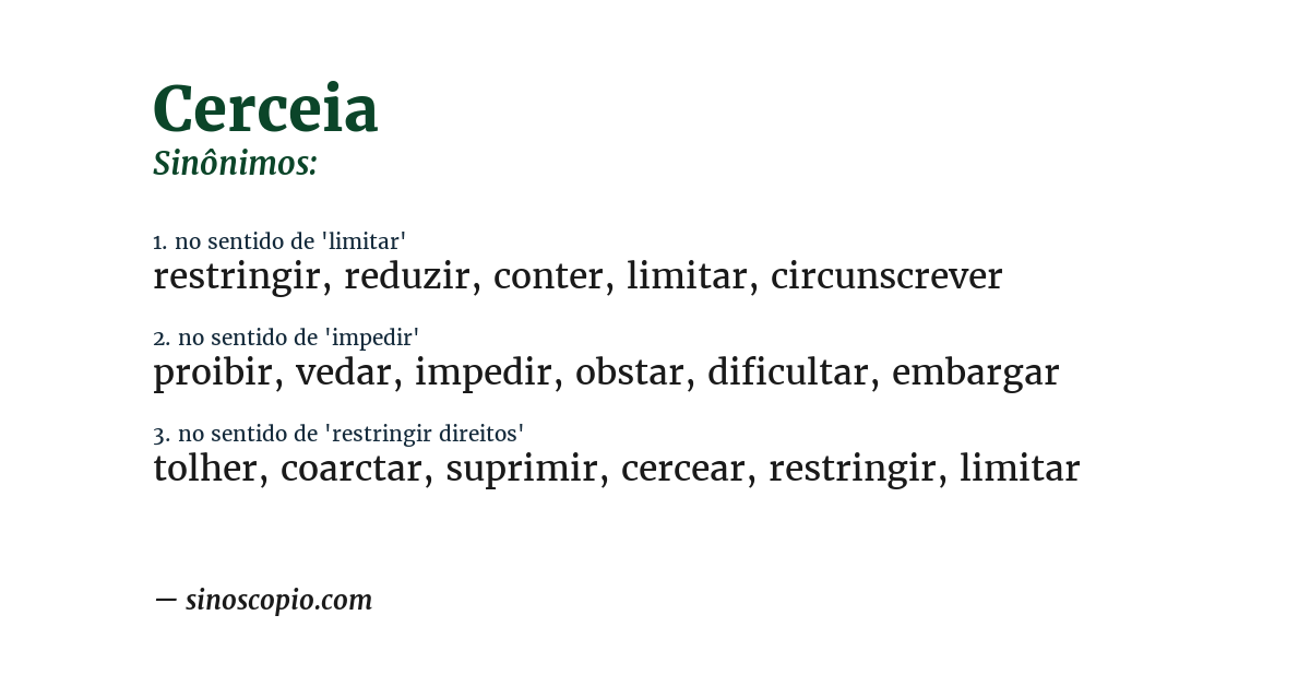Sinônimo de cerceia