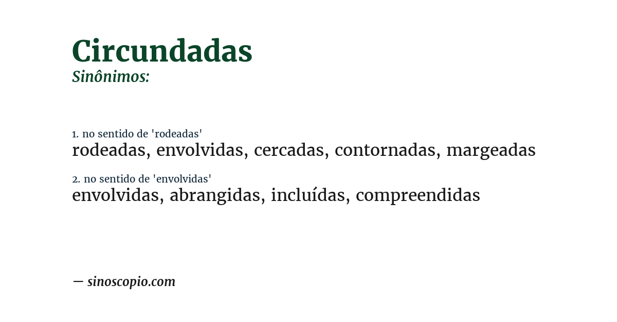 Sinônimo de circundadas