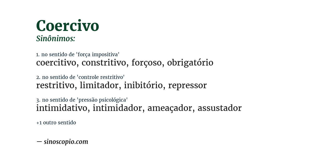 Sinônimo de coercivo