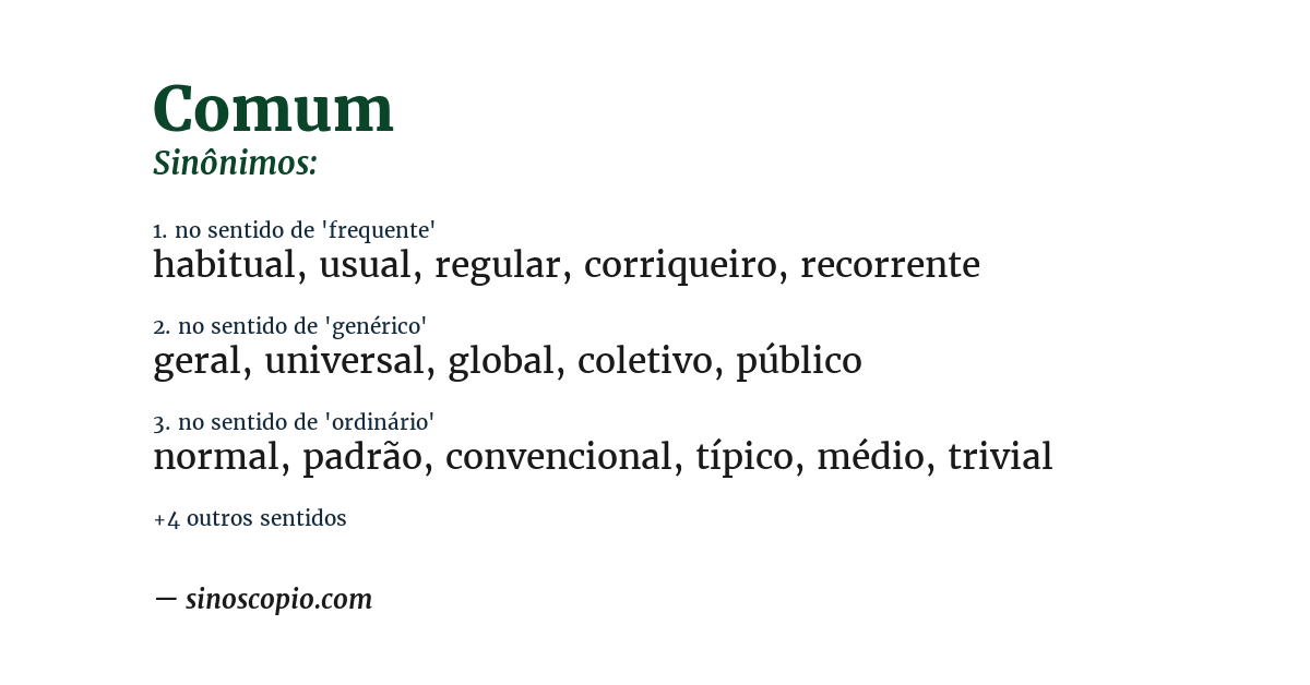 Sinônimo de comum