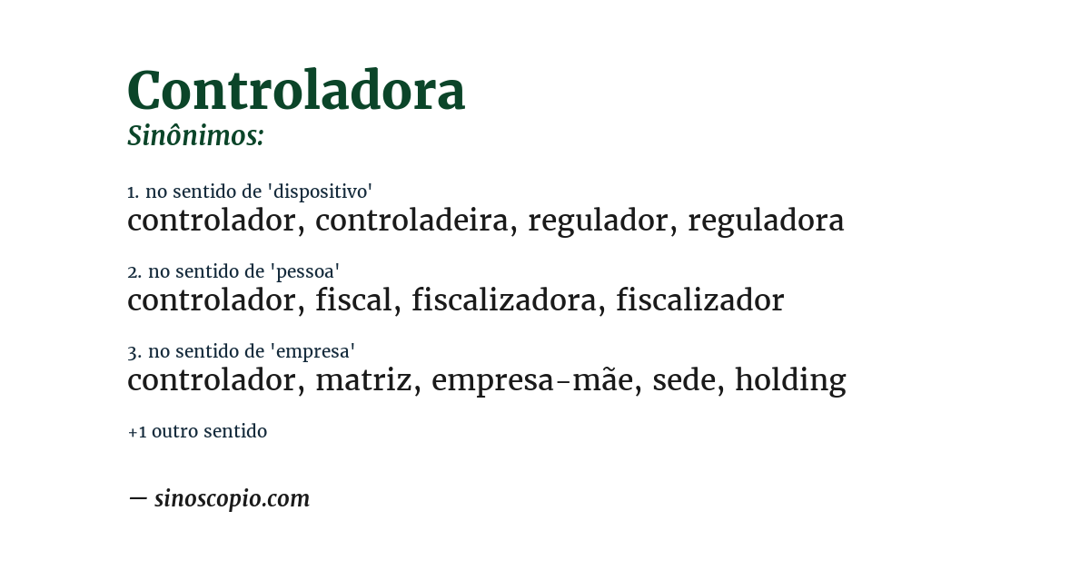 Sinônimo de controladora