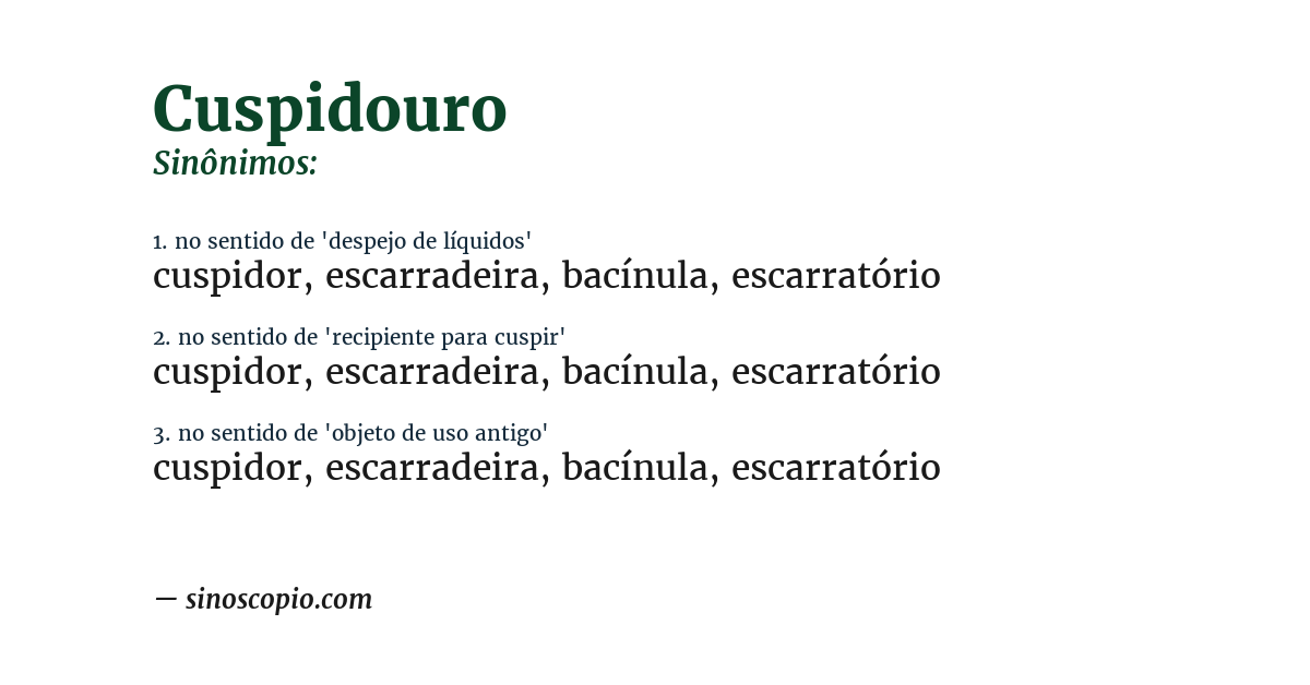 Sinônimo de cuspidouro