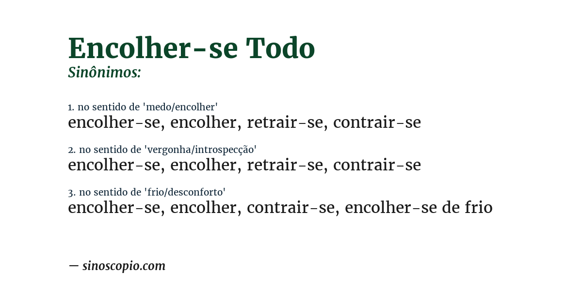 Sinônimo de encolher-se todo