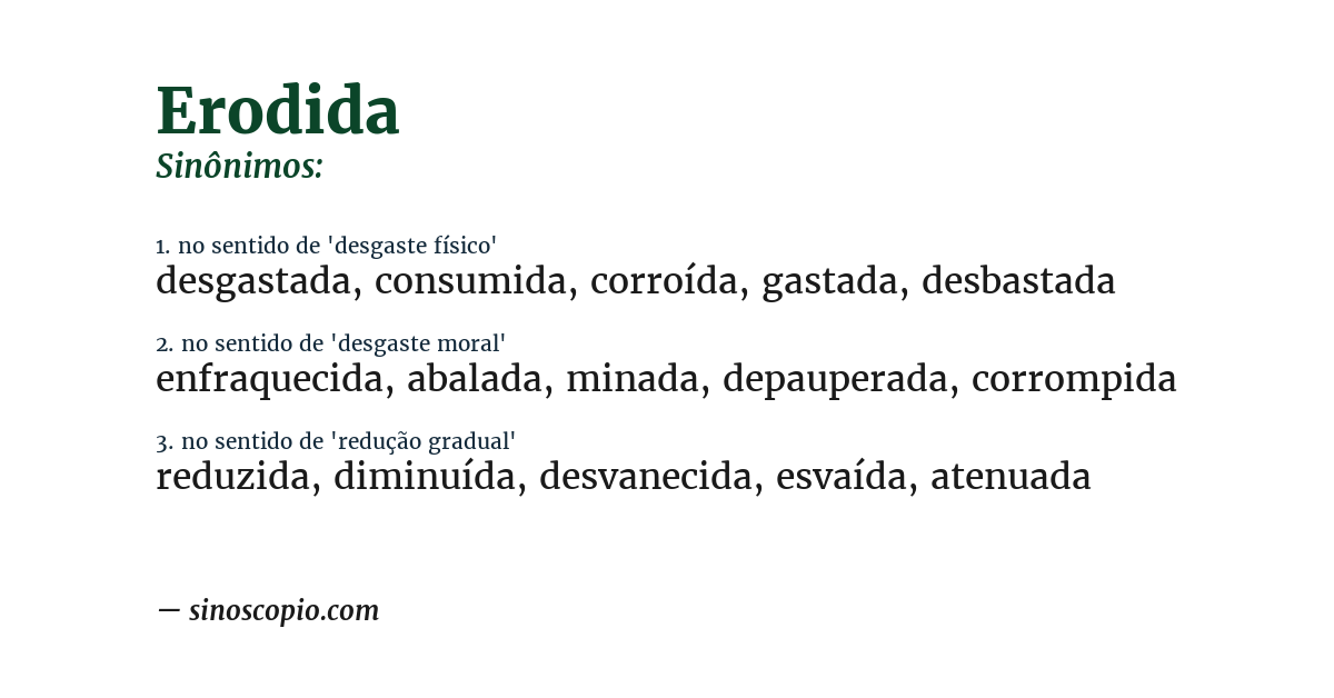 Sinônimo de erodida