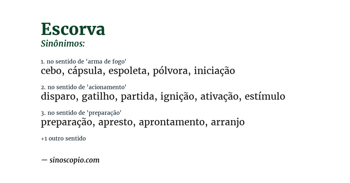 Sinônimo de escorva