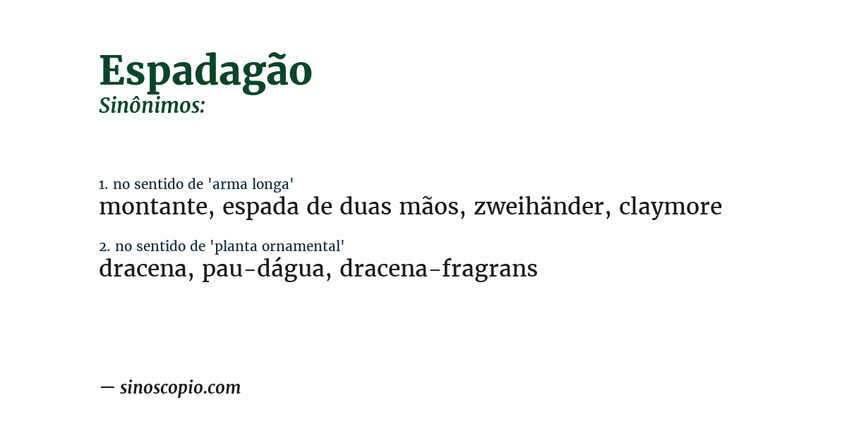 Sinônimo de espadagão