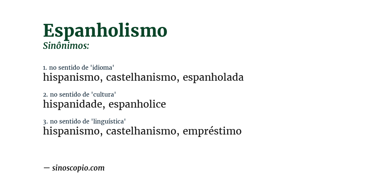 Sinônimo de espanholismo